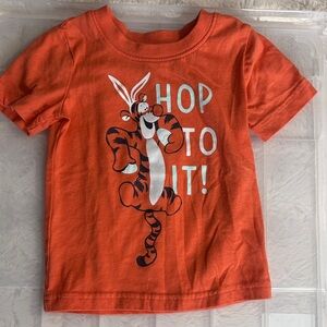 Disney Orange Tigger 'Hop To It!' Easter Kids Tee size 18m
